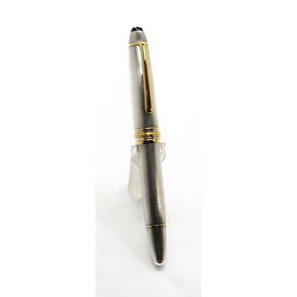 MONTBLANC SOLITAIRE FOUNTAIN PEN 144S STERLING SILVER BARLEY AND GOLD PLATED - Picture 1 of 11